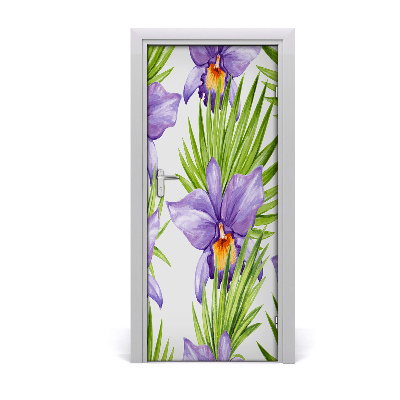 Self-adhesive door veneer Orchid and palm