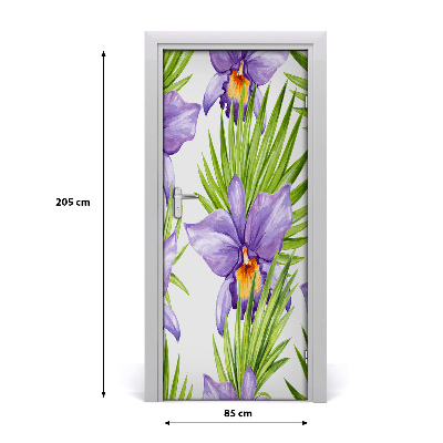 Self-adhesive door veneer Orchid and palm