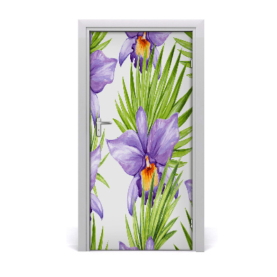 Self-adhesive door veneer Orchid and palm