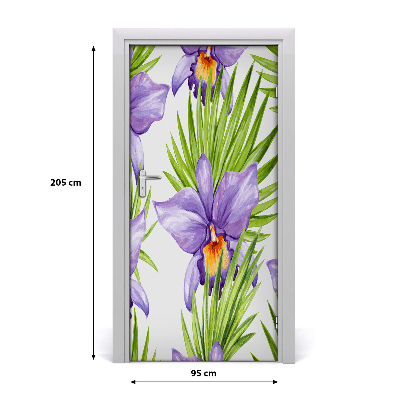 Self-adhesive door veneer Orchid and palm