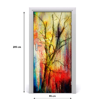 Self-adhesive door sticker Abstract tree