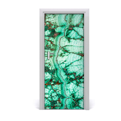 Self-adhesive door sticker Malachite texture