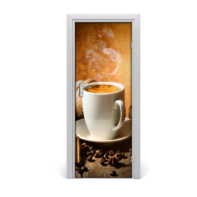 Self-adhesive door veneer Cup of coffee