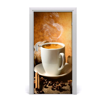 Self-adhesive door veneer Cup of coffee