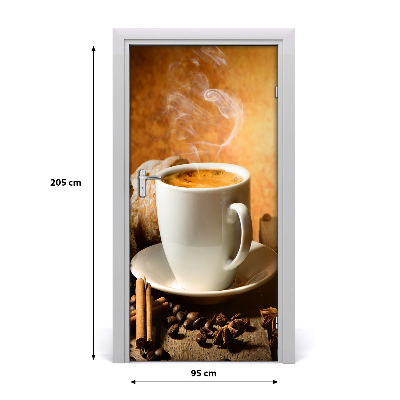 Self-adhesive door veneer Cup of coffee