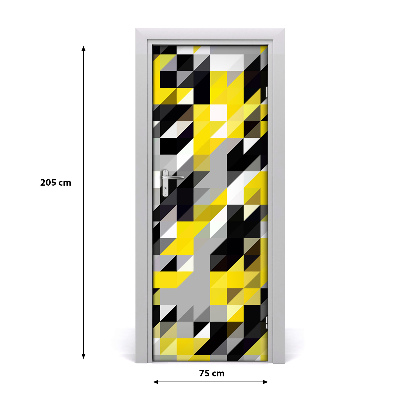 Self-adhesive door sticker Geometric background