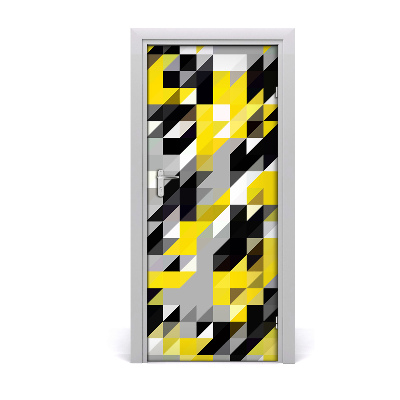 Self-adhesive door sticker Geometric background