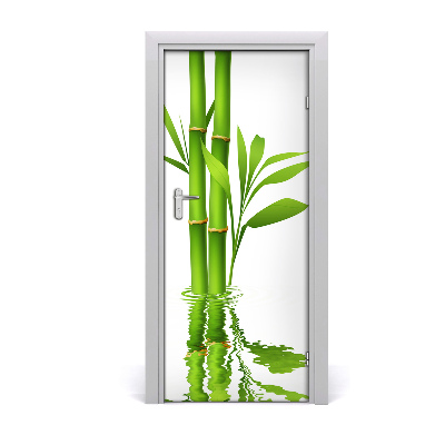 Self-adhesive door sticker Bamboo wall