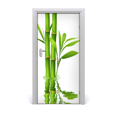 Self-adhesive door sticker Bamboo wall