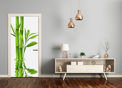 Self-adhesive door sticker Bamboo wall