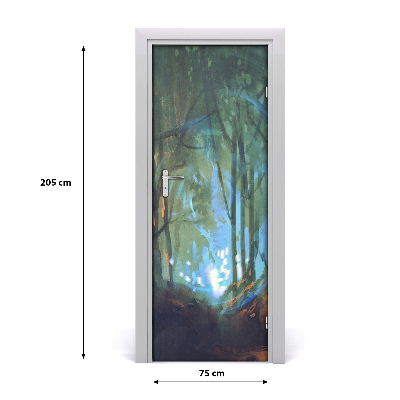 Self-adhesive door sticker Mystical forest