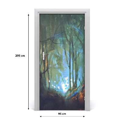 Self-adhesive door sticker Mystical forest