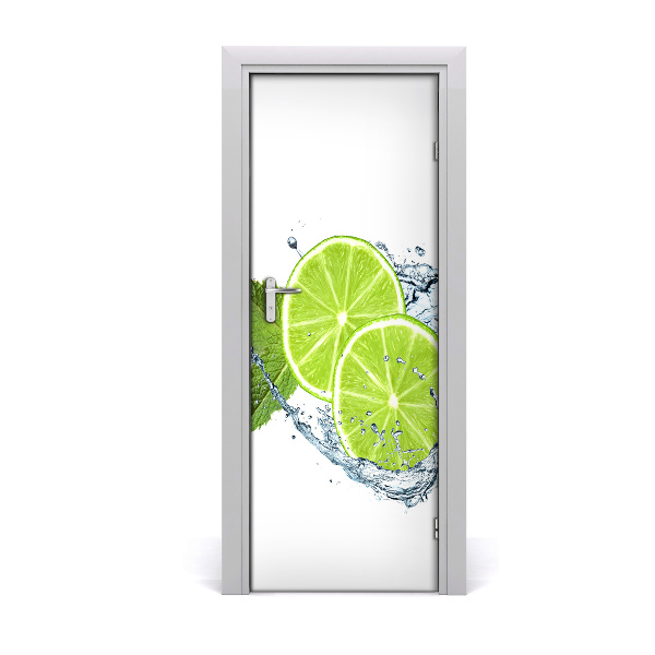 Self-adhesive door wallpaper Limes