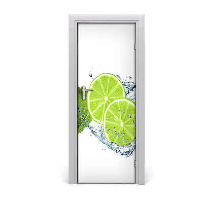 Self-adhesive door wallpaper Limes