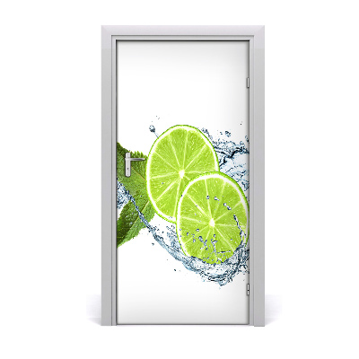 Self-adhesive door wallpaper Limes