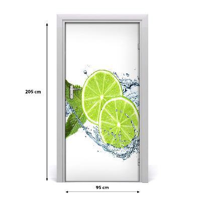 Self-adhesive door wallpaper Limes