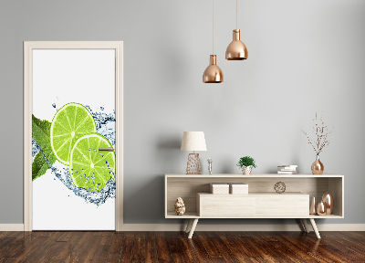 Self-adhesive door wallpaper Limes