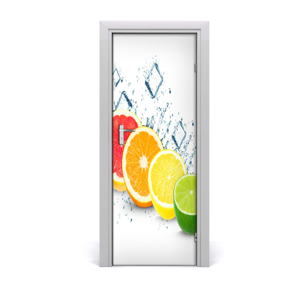 Self-adhesive door wallpaper Citrus fruits