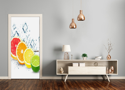 Self-adhesive door wallpaper Citrus fruits