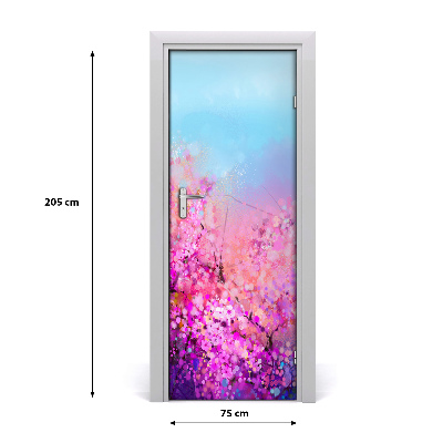 Self-adhesive door sticker Cherry blossoms