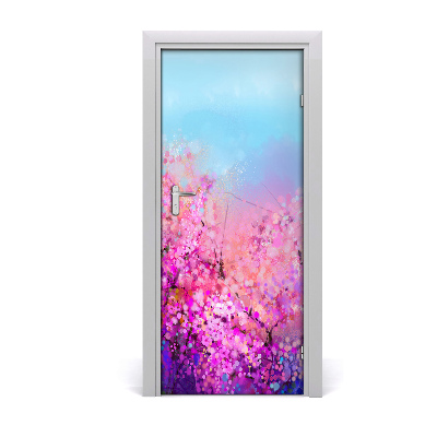 Self-adhesive door sticker Cherry blossoms