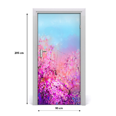 Self-adhesive door sticker Cherry blossoms