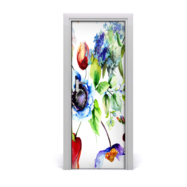 Self-adhesive door veneer Field flowers