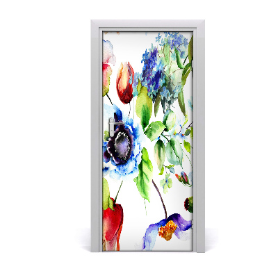 Self-adhesive door veneer Field flowers