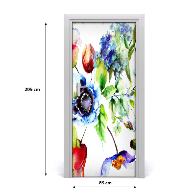 Self-adhesive door veneer Field flowers