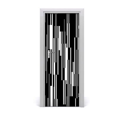 Door wallpaper Black and white lines