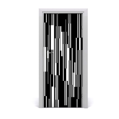 Door wallpaper Black and white lines