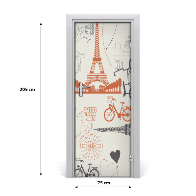 Door wallpaper France symbols