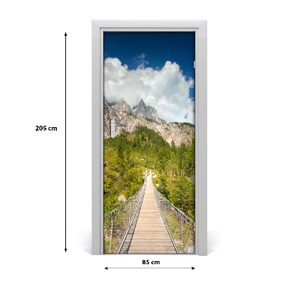 Self-adhesive door sticker Suspension bridge