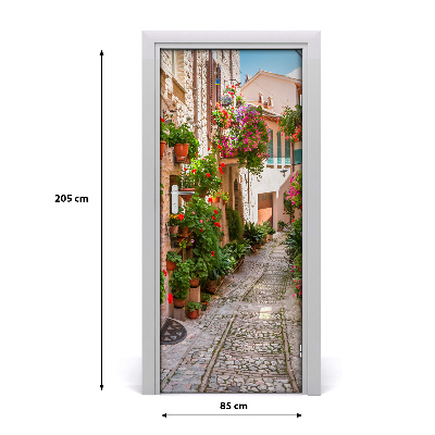 Self-adhesive door wallpaper Italian streets