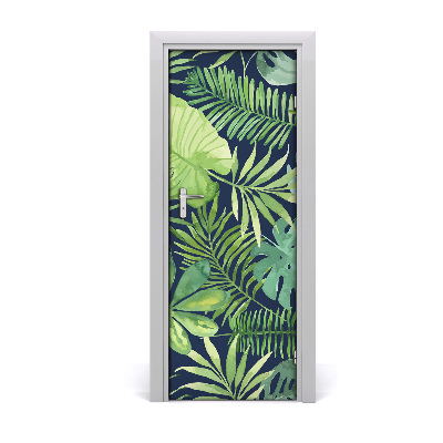 Self-adhesive door veneer Tropical leaves