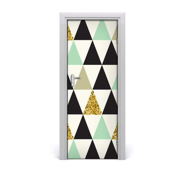 Door wallpaper Colorful triangles