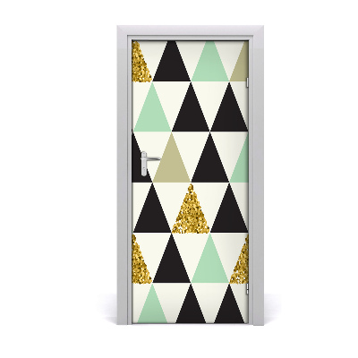 Door wallpaper Colorful triangles