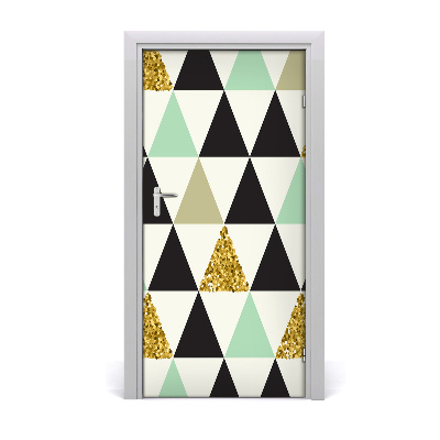 Door wallpaper Colorful triangles