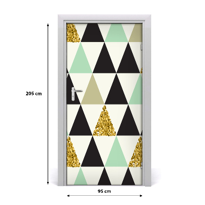 Door wallpaper Colorful triangles