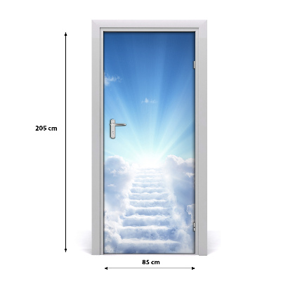 Self-adhesive door wallpaper Stairs to heaven