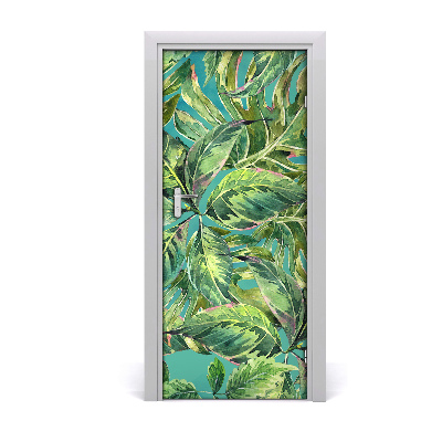 Self-adhesive door veneer Tropical leaves