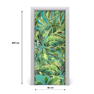 Self-adhesive door veneer Tropical leaves