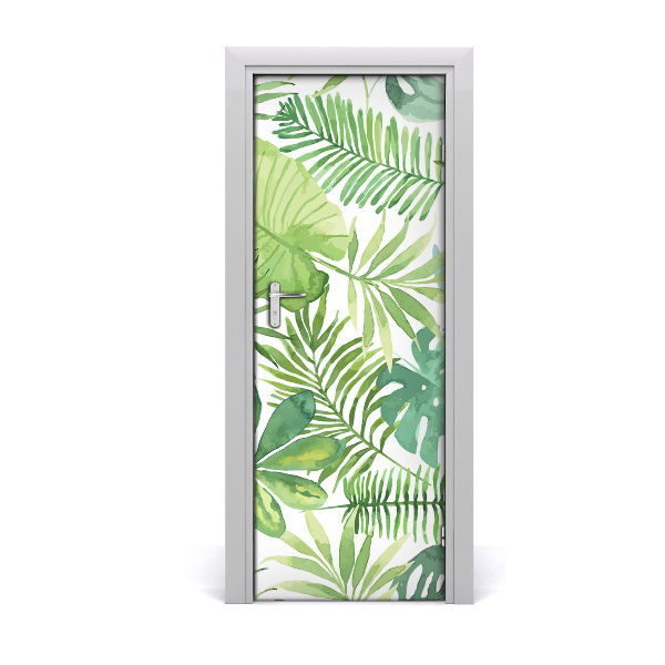 Self-adhesive door veneer Tropical leaves