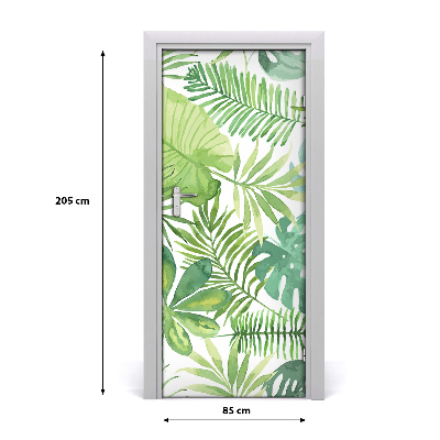 Self-adhesive door veneer Tropical leaves