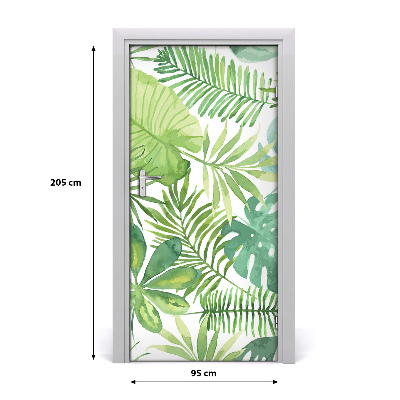 Self-adhesive door veneer Tropical leaves