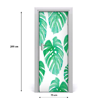 Self-adhesive door wallpaper Monstera