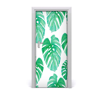 Self-adhesive door wallpaper Monstera