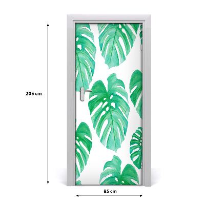 Self-adhesive door wallpaper Monstera