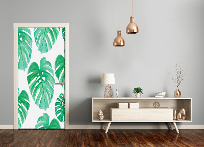 Self-adhesive door wallpaper Monstera