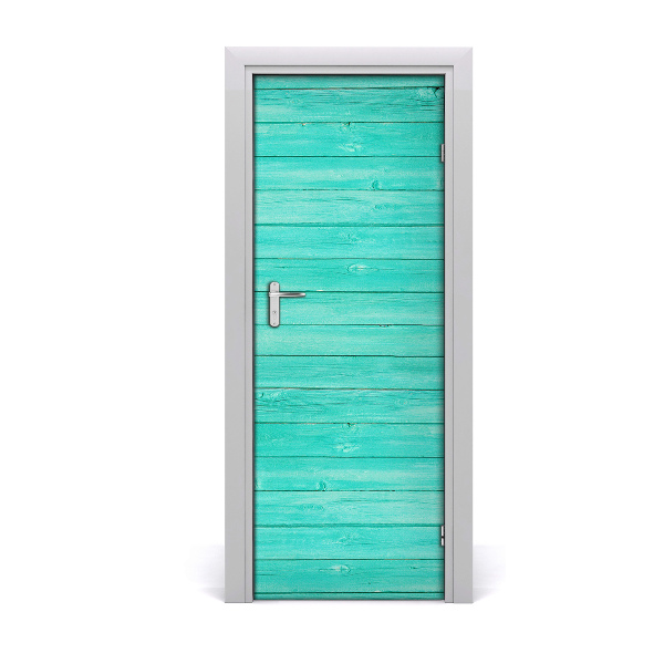 Door wallpaper Green boards